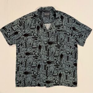 Universal Studios Monsters Frankenstein Shirt Mens XL Frank Camp Button Down